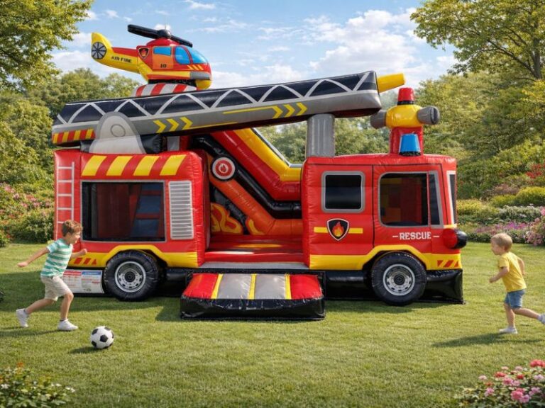 Location château gonflable camion de pompier Bordeaux